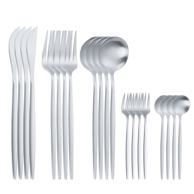 20 Piece Stainless Steel Cutlery Gold Set.