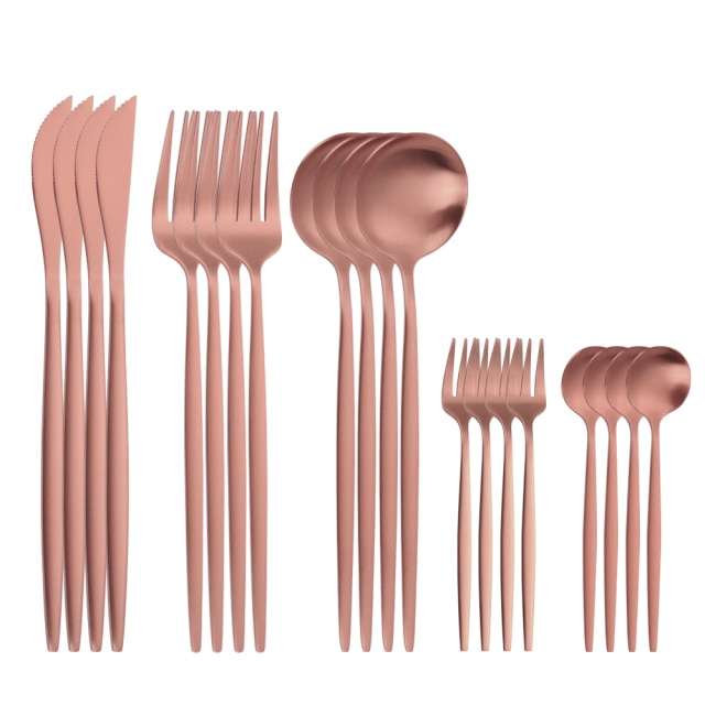 20 Piece Stainless Steel Cutlery Gold Set.