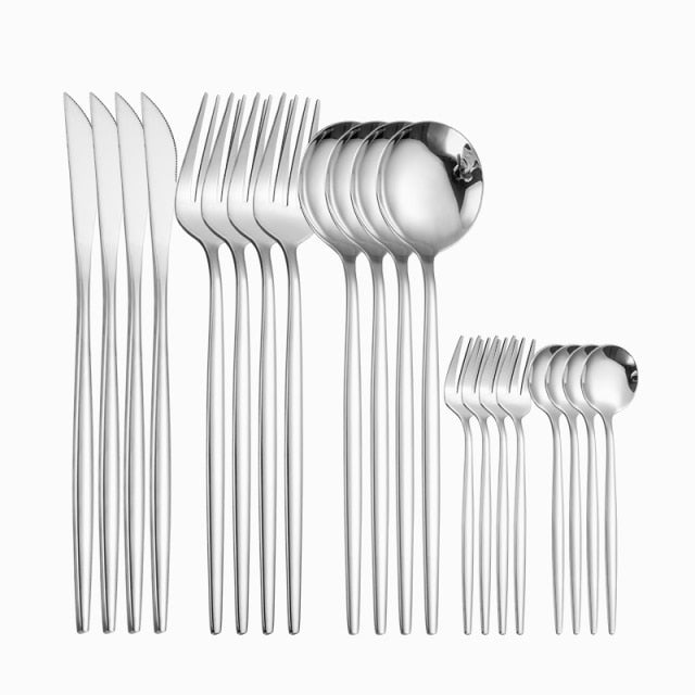 20 Piece Stainless Steel Cutlery Gold Set.