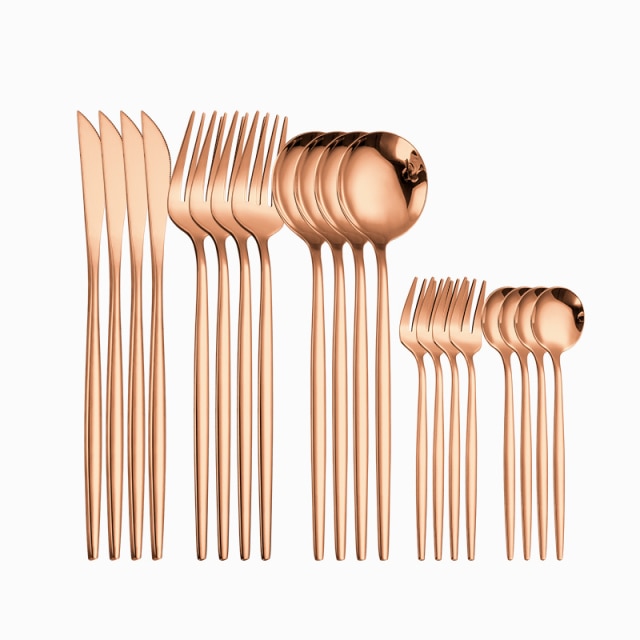 20 Piece Stainless Steel Cutlery Gold Set.