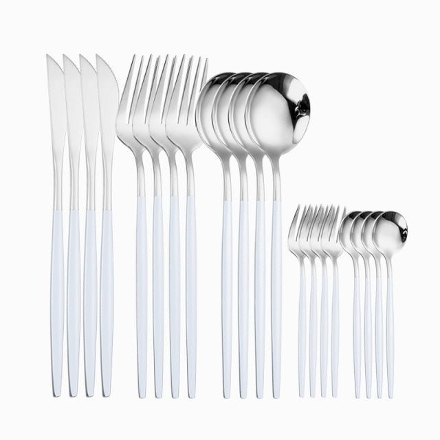 20 Piece Stainless Steel Cutlery Gold Set.