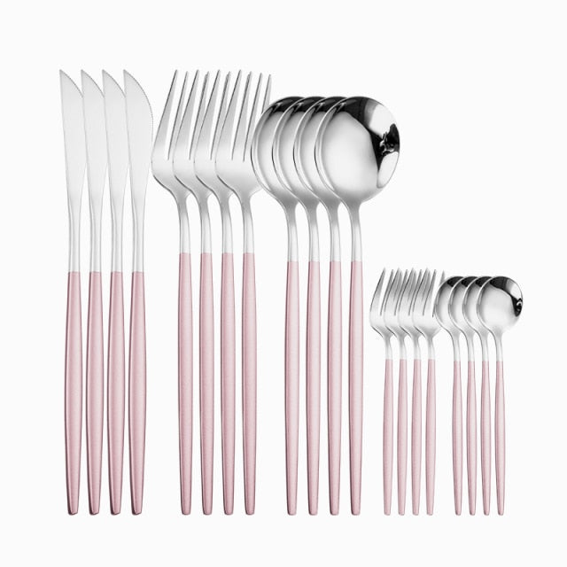 20 Piece Stainless Steel Cutlery Gold Set.