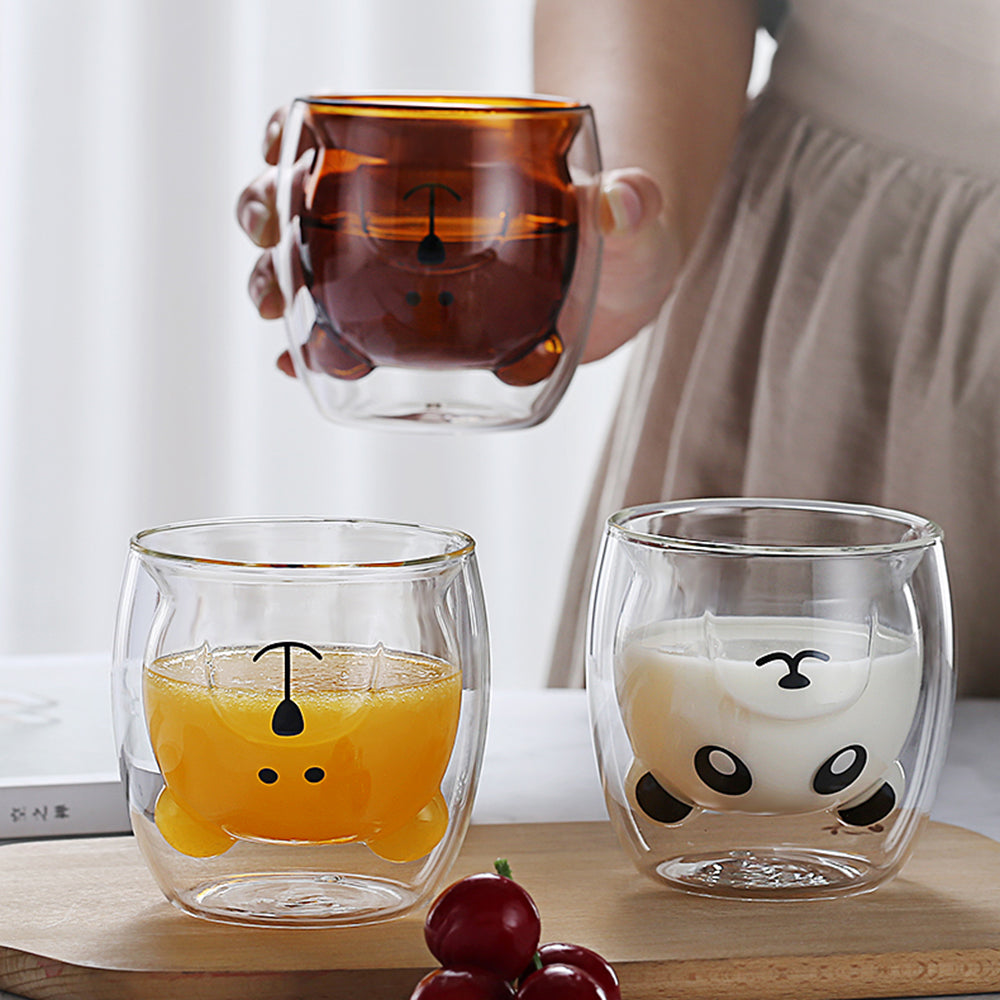 Cute Mugs Double Wall glass Mug