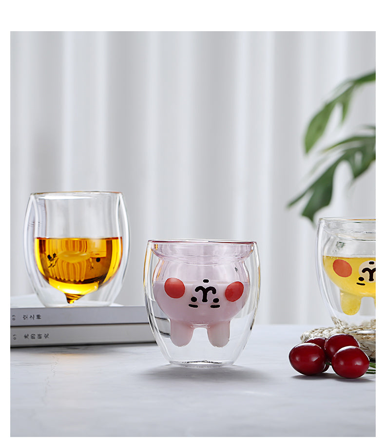 Cute Mugs Double Wall glass Mug