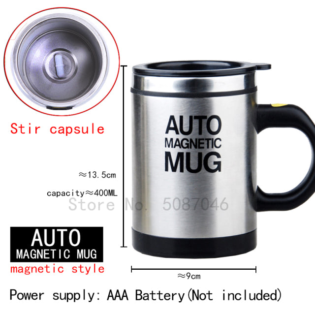 Stainless Steel Coffee Milk Mixing Mug-Self Stirring