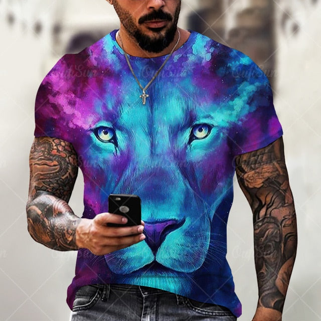 3D Tiger Lion Printed T-Shirts.