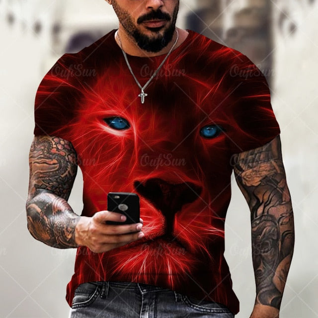 3D Tiger Lion Printed T-Shirts.