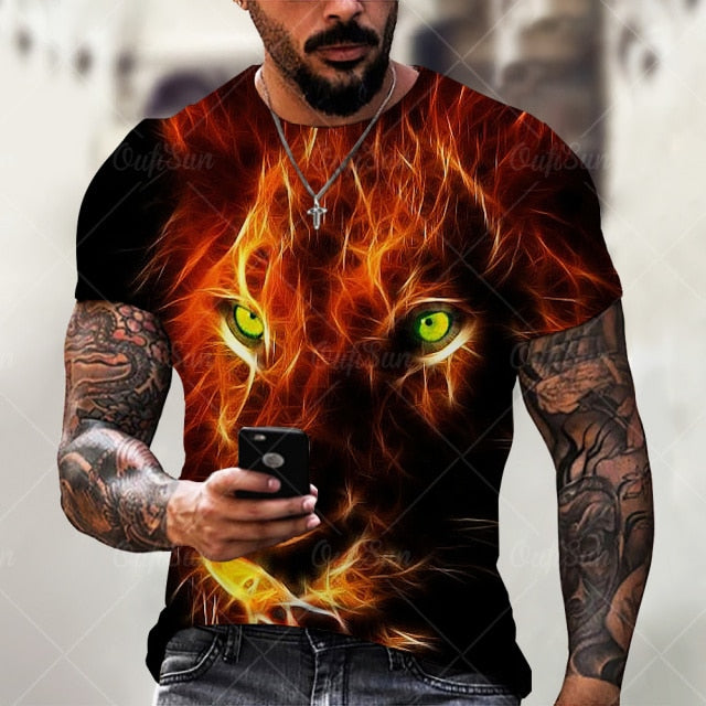 3D Tiger Lion Printed T-Shirts.