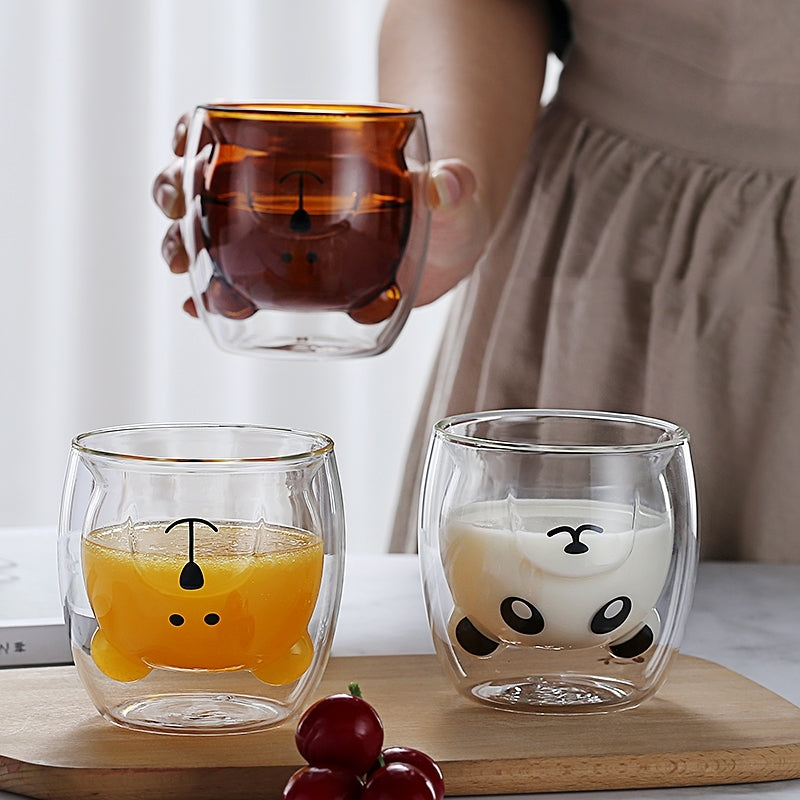 Cute Mugs Double Wall glass Mug