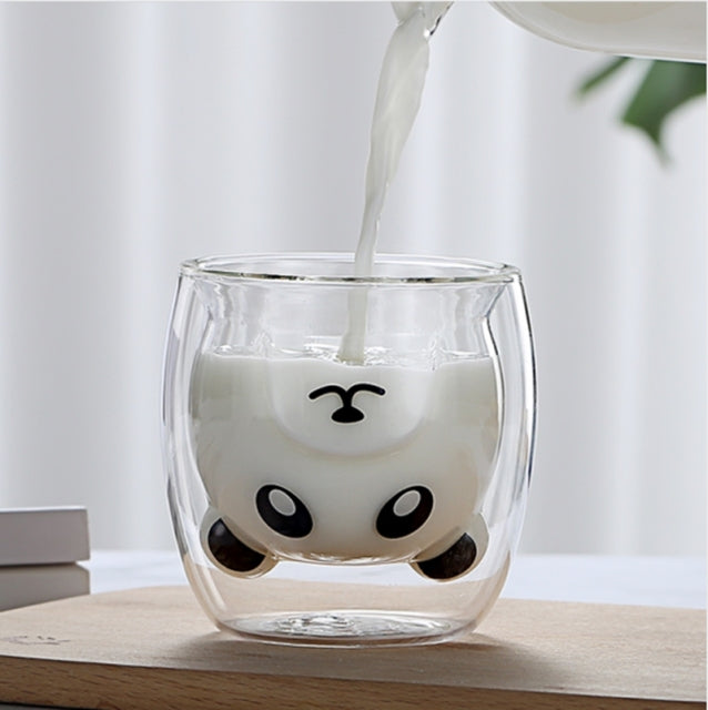 Cute Mugs Double Wall glass Mug