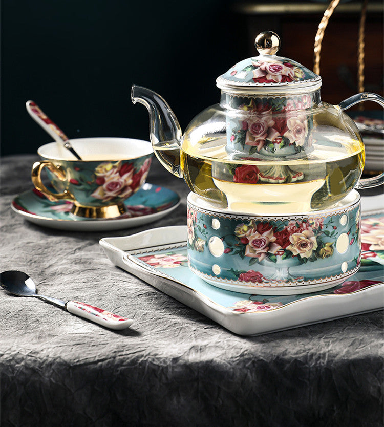 Luxury British Style Cups Saucer Spoon Set