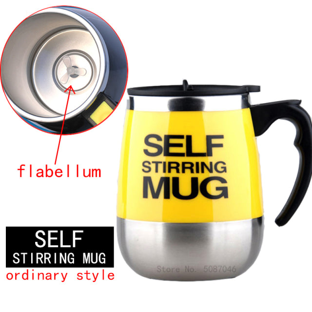 Stainless Steel Coffee Milk Mixing Mug-Self Stirring