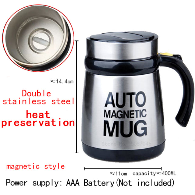 Stainless Steel Coffee Milk Mixing Mug-Self Stirring