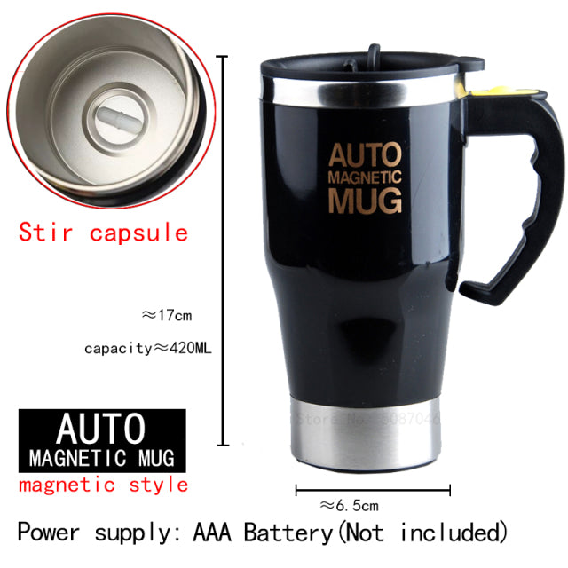 Stainless Steel Coffee Milk Mixing Mug-Self Stirring