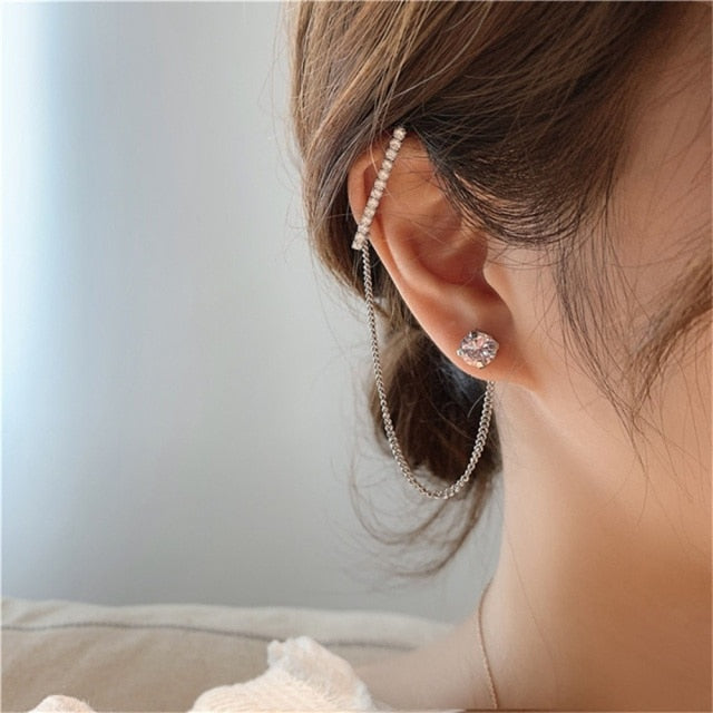 Boucles d\'oreilles à longue chaîne