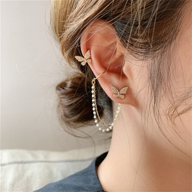 Boucles d\'oreilles à longue chaîne