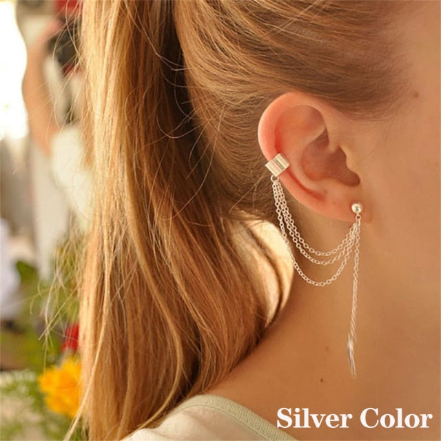 Boucles d\'oreilles à longue chaîne