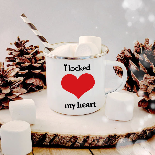 Snowman Deer Print Enamel Coffee Mugs