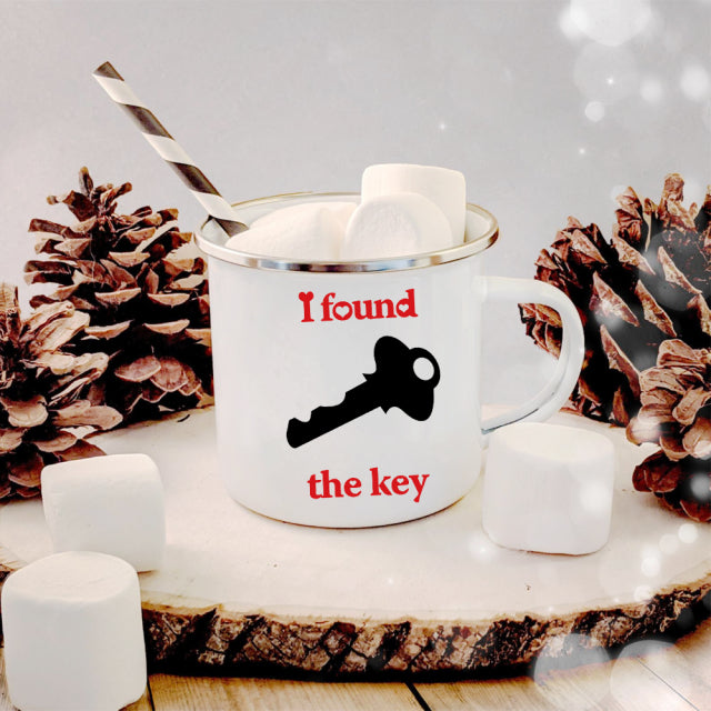 Snowman Deer Print Enamel Coffee Mugs