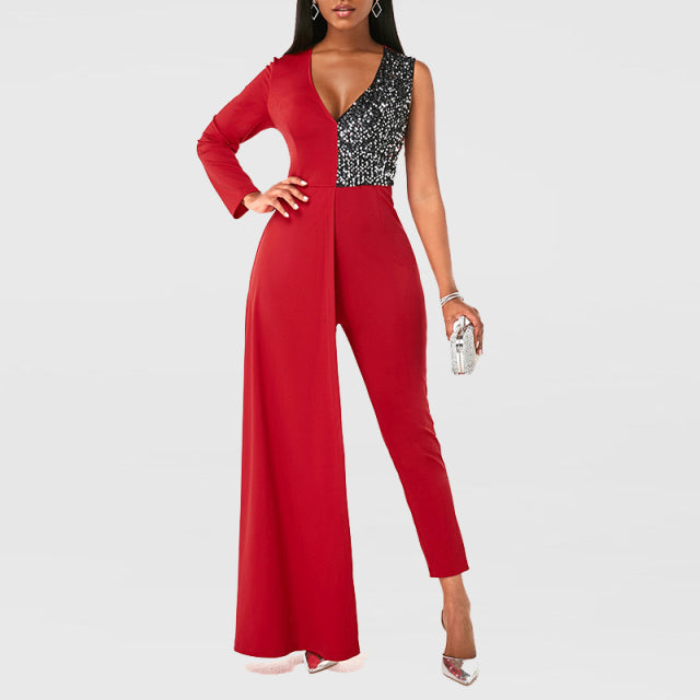 Elegant Rompers One Shoulder Jumpsuits