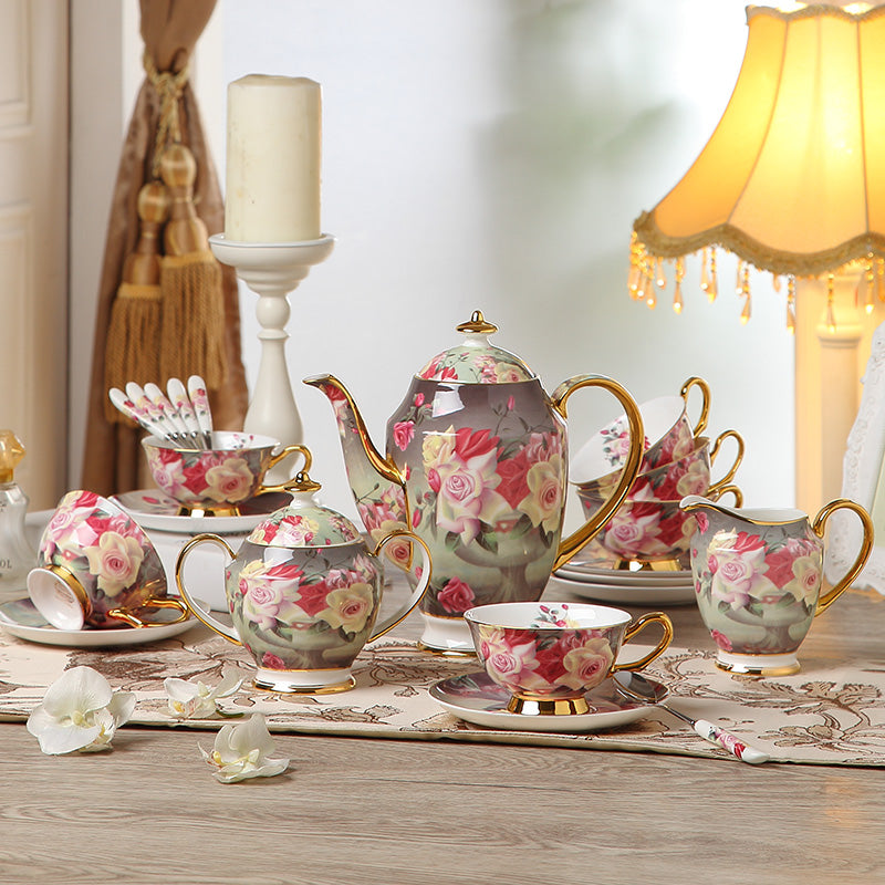 Vintage Rose Luxury British Style Cups Set