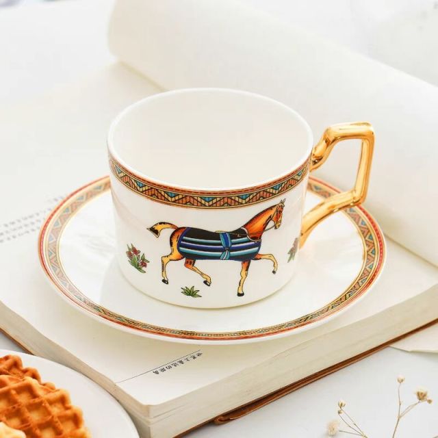 Luxury British Style Porcelain Coffee Cup Set