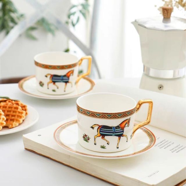 Luxury British Style Porcelain Coffee Cup Set