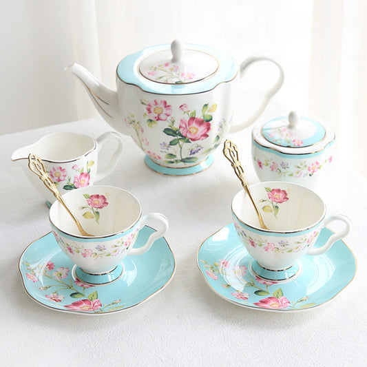 Flower Tea Cup Saucers Set