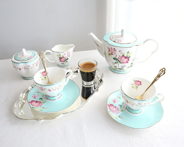 Flower Tea Cup Saucers Set