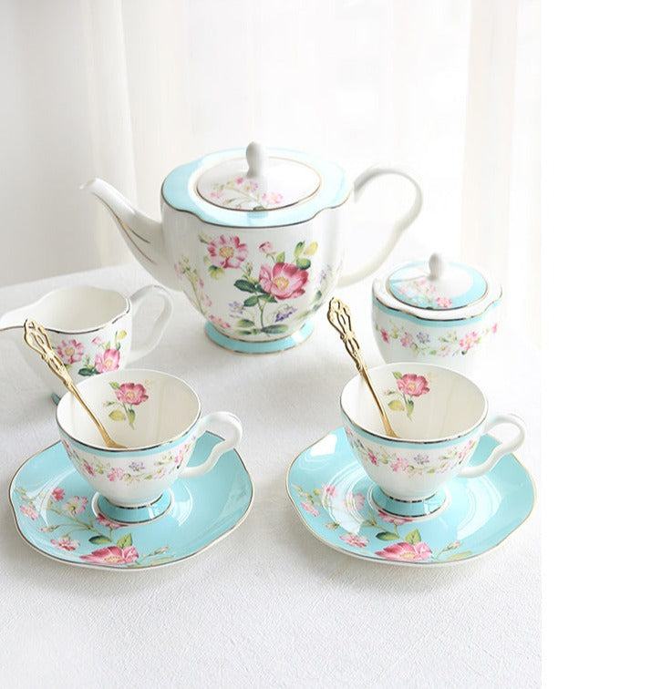 Flower Tea Cup Saucers Set