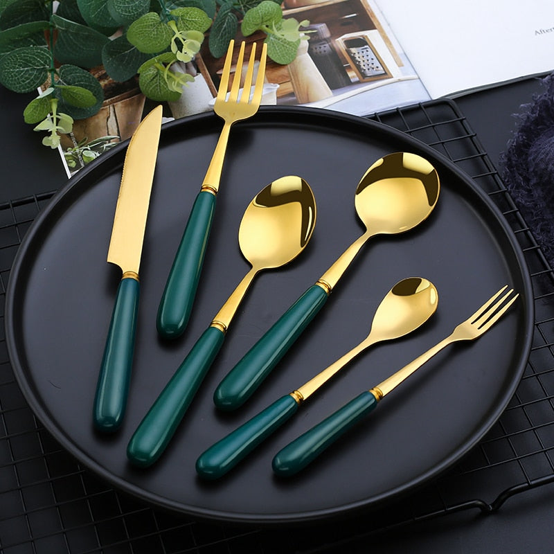 6PCS Stainless Steel Dinner Set.