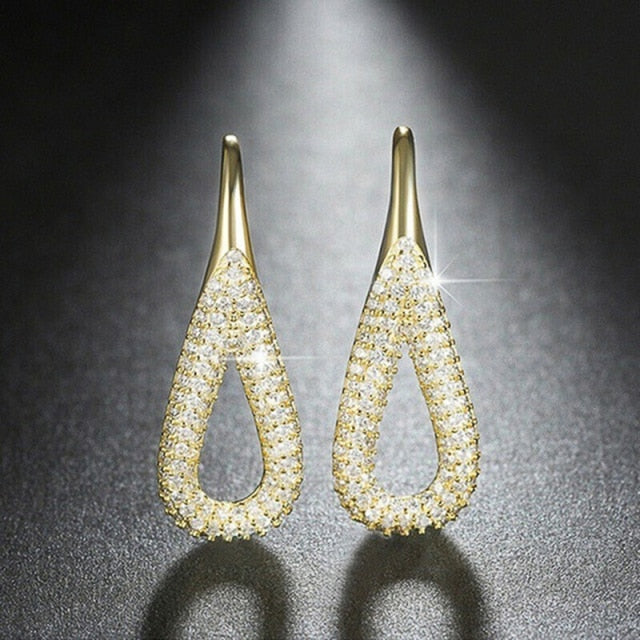 Luxury Hollow Out Water Drop Shaped Earrings