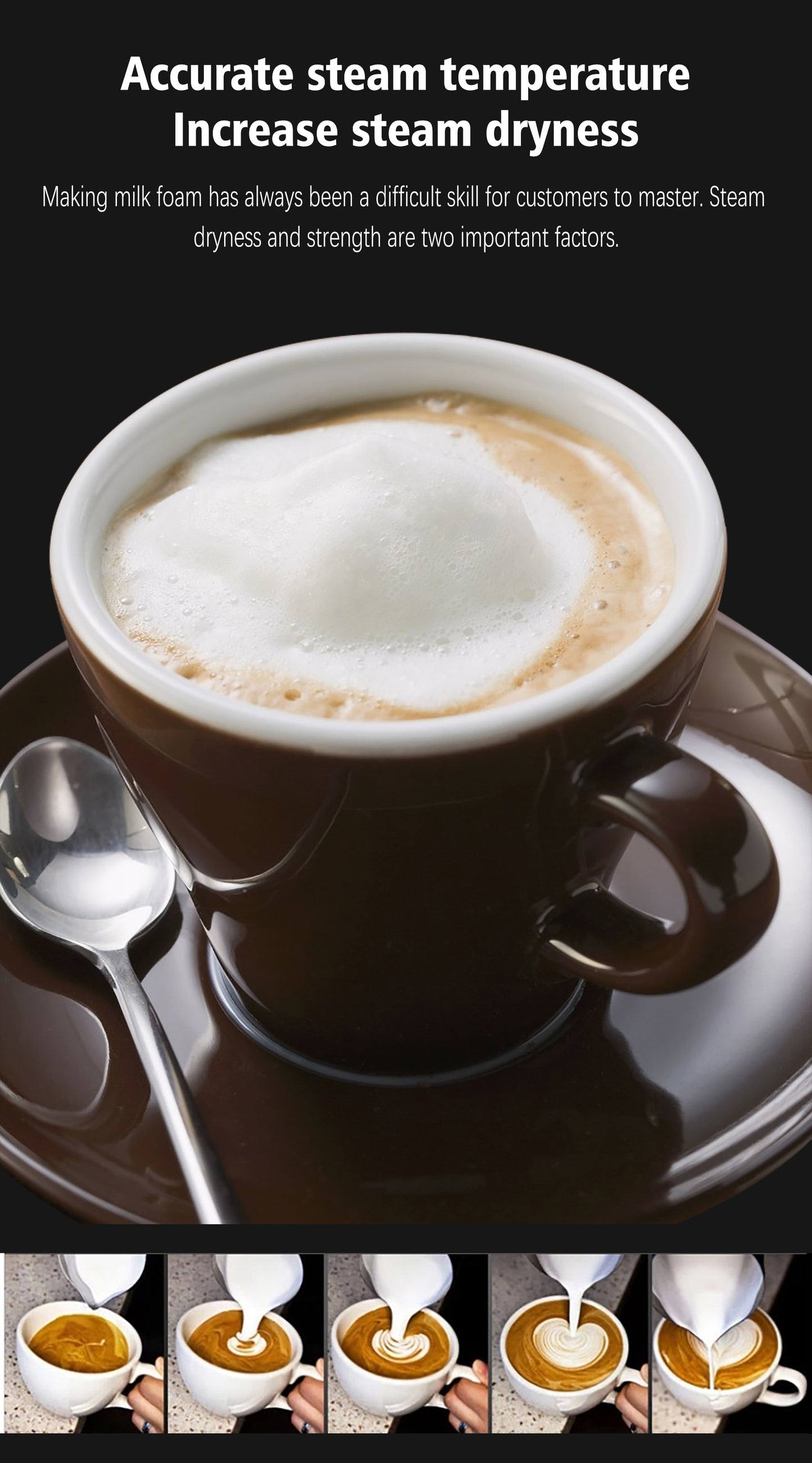 Italian Expresso Dolce Coffee Machine with Cappuccino Foam Coffee