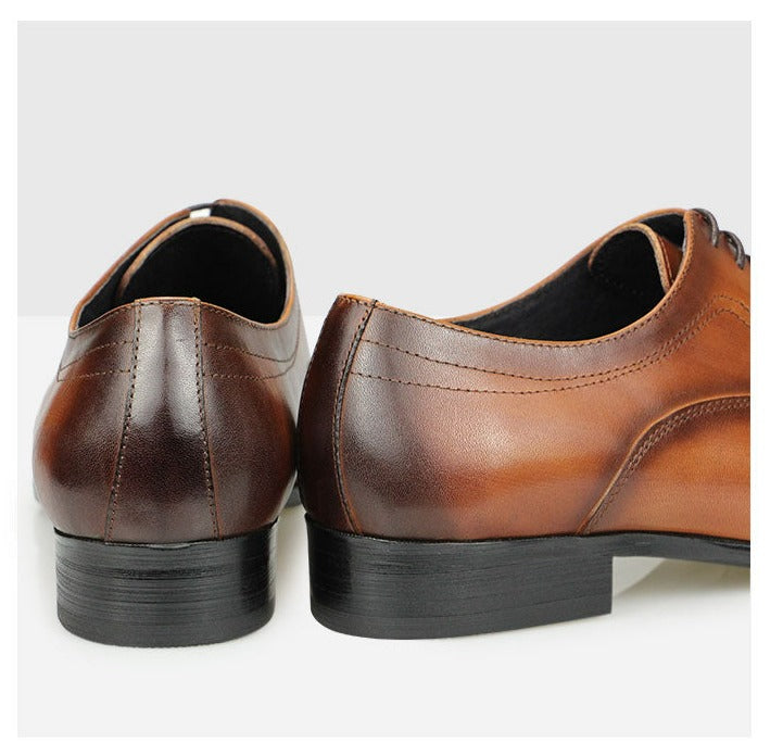 Kožené černé hnědé formální obchodní boty