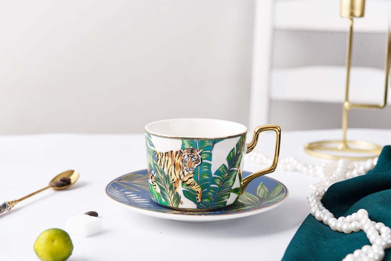 European Tea Cup Saucer With Spoon