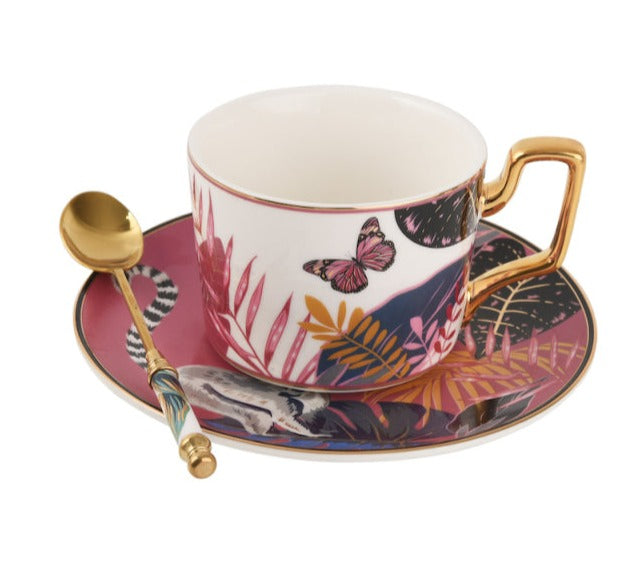 European Tea Cup Saucer With Spoon