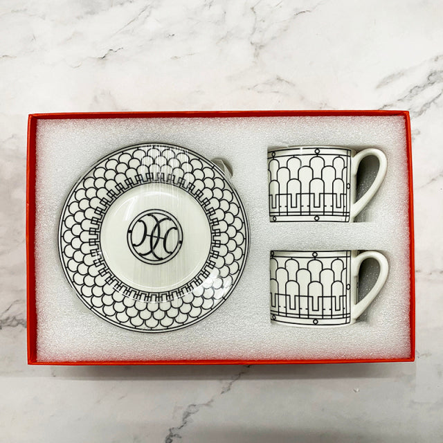 Luxury British Retro Cups Saucer Spoon Set