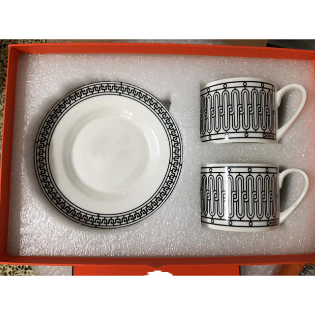 Luxury British Retro Cups Saucer Spoon Set