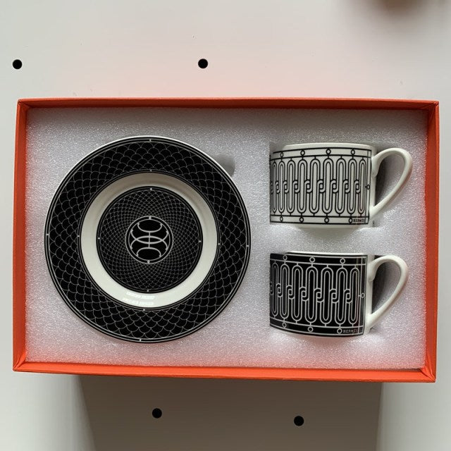 Luxury British Retro Cups Saucer Spoon Set