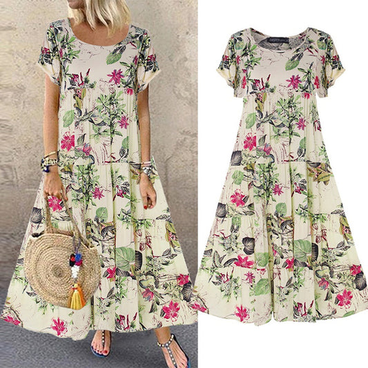 Boho Elegant Vintage Floral Long Dress