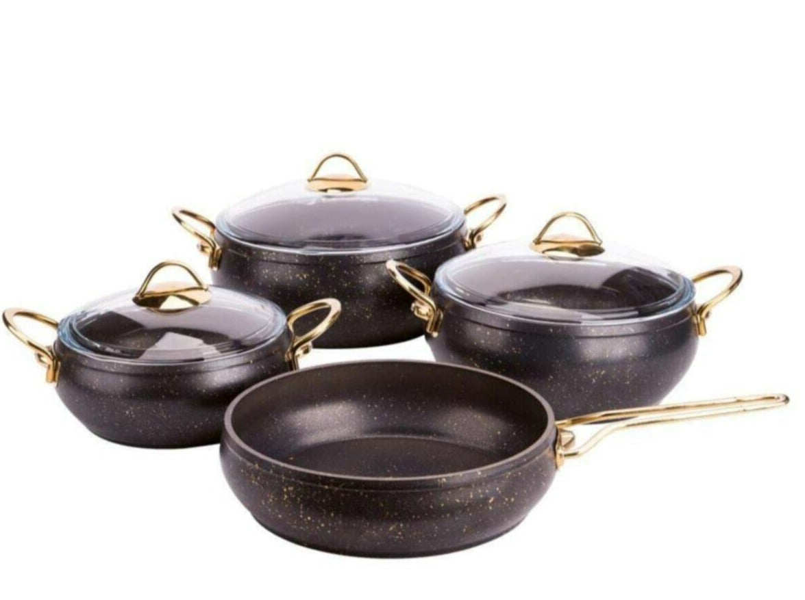 Made in Turkey High quality Granite non stick cooking pot Set of 4 Cookware