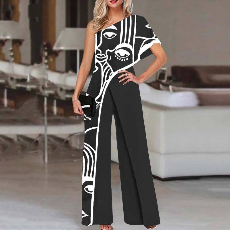 Elegant Rompers One Shoulder Jumpsuits